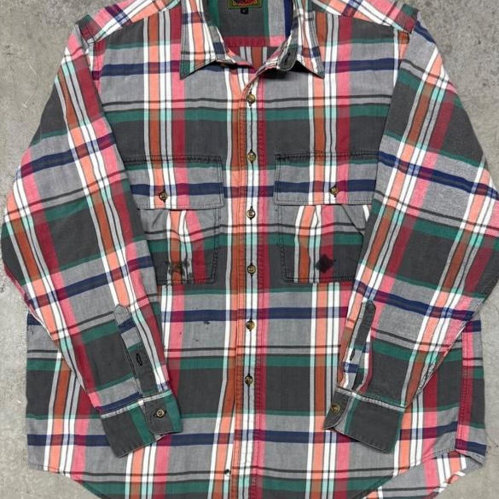 Vintage 90s Men's Fall Essentials Boston Traders Plaid Flannel Sz Large